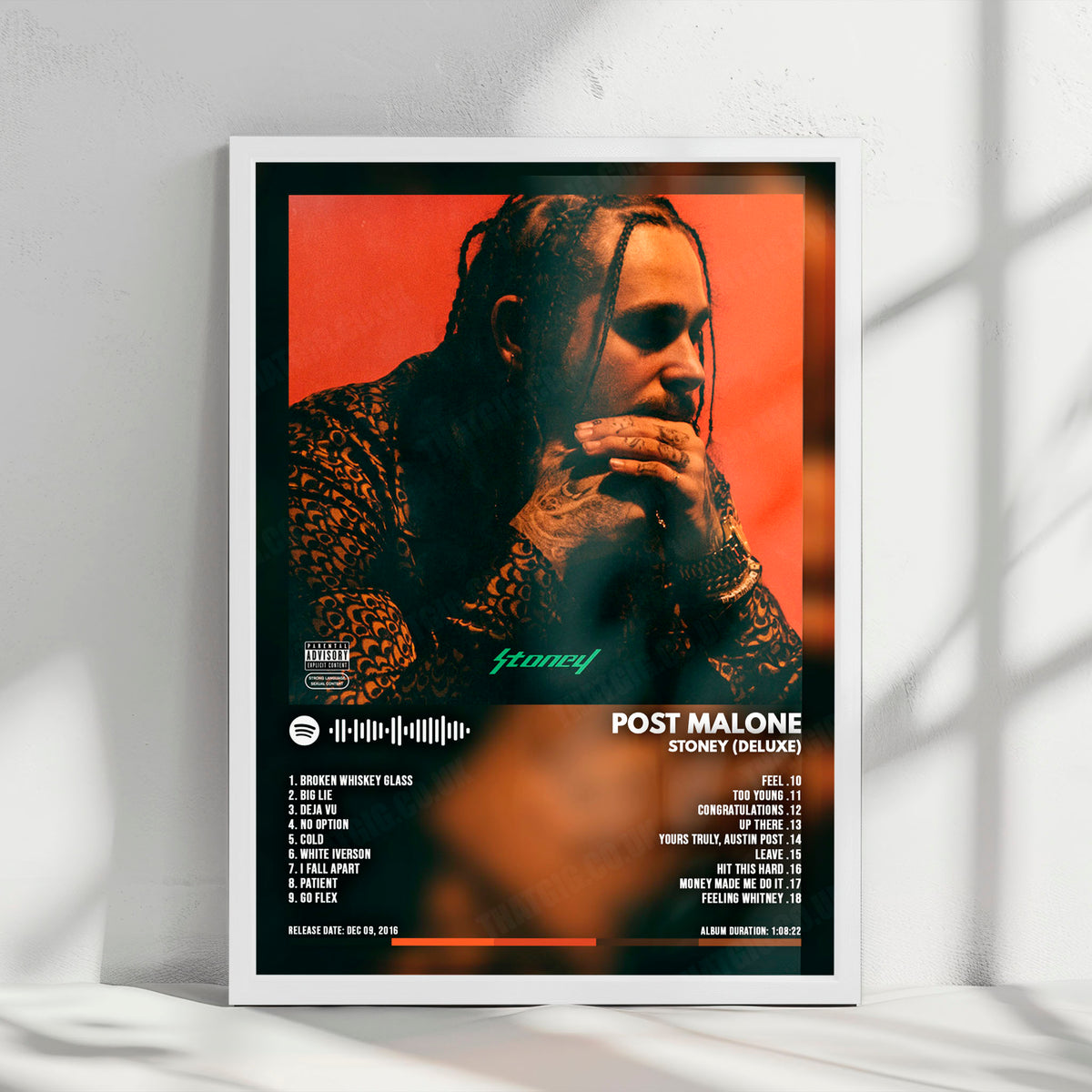 Post Malone "Stoney (Deluxe)" Album Cover Poster - with Complete Tracklist
