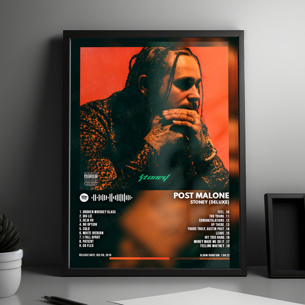 Post Malone "Stoney (Deluxe)" Album Cover Poster - with Complete Tracklist