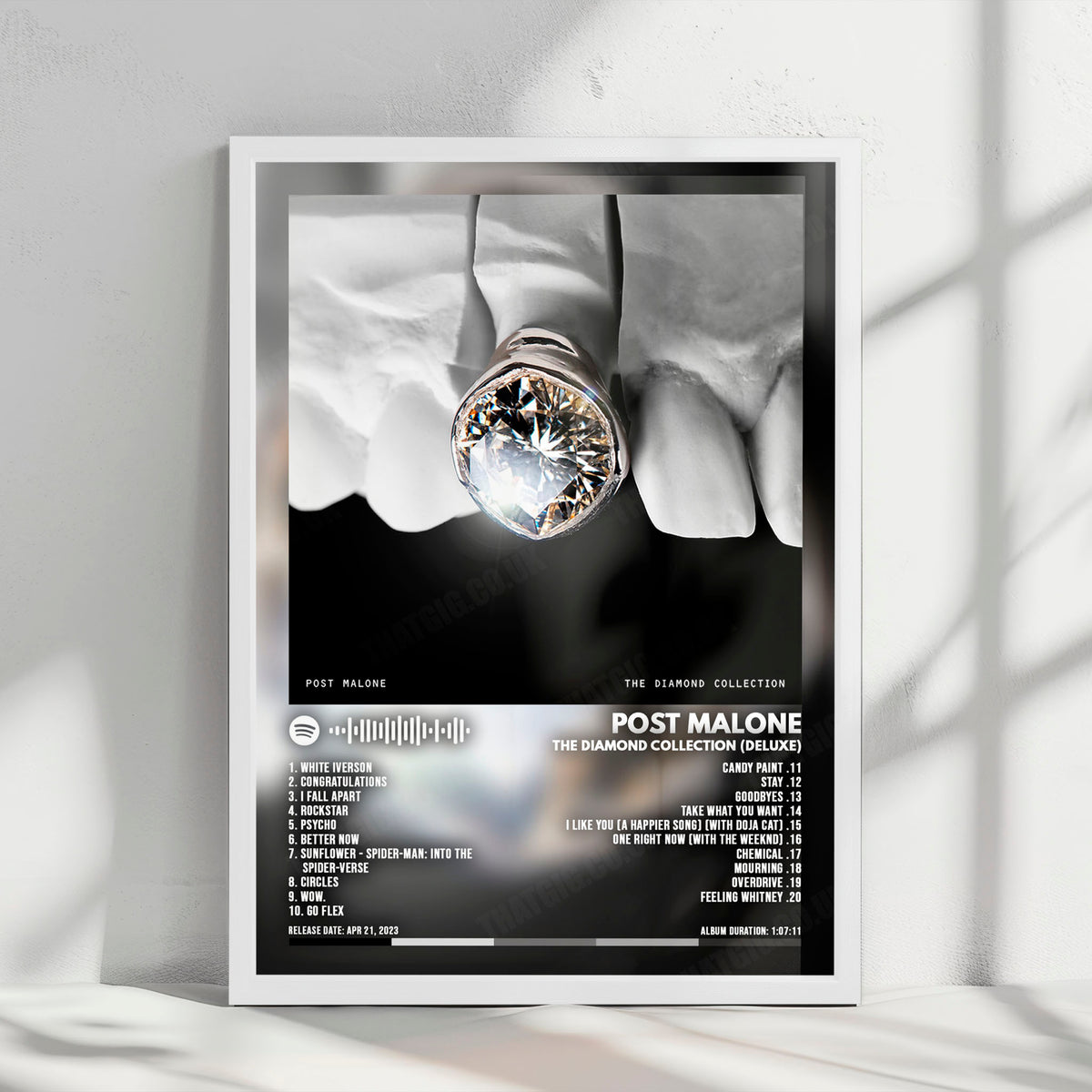 Post Malone "The Diamond Collection (Deluxe)" Album Cover Poster - with Complete Tracklist