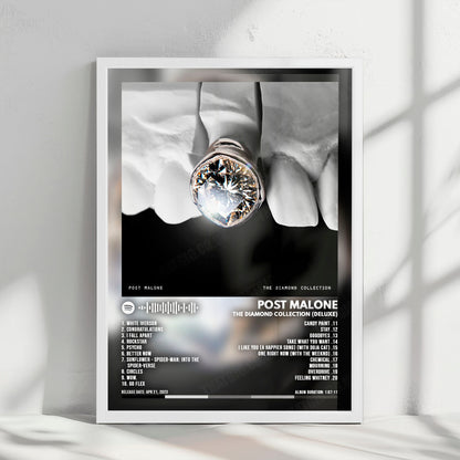 Post Malone "The Diamond Collection (Deluxe)" Album Cover Poster - with Complete Tracklist
