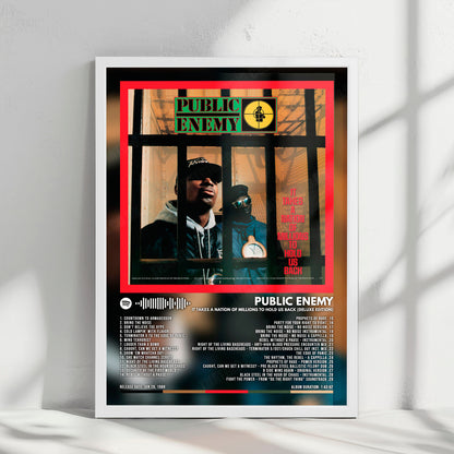 Public Enemy "It Takes a Nation of Millions to Hold Us Back" Album Cover Poster - with Complete Tracklist
