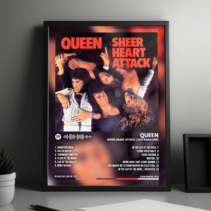 Queen "Sheer Heart Attack" Album Cover Poster - with Complete Tracklist