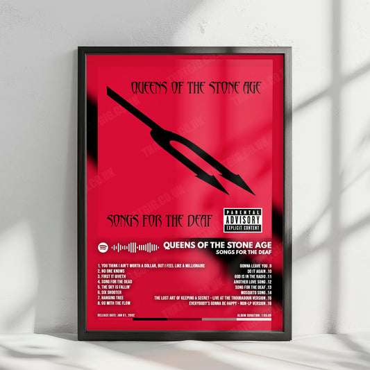 Queens of the Stone Age "Songs for the Deaf" Album Cover Poster - with Complete Tracklist