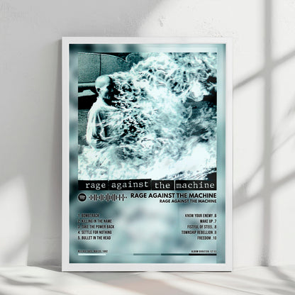 Rage Against the Machine "Rage Against the Machine" Album Cover Poster - with Complete Tracklist