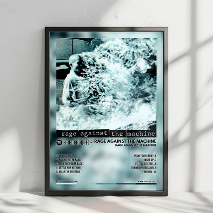 Rage Against the Machine "Rage Against the Machine" Album Cover Poster - with Complete Tracklist