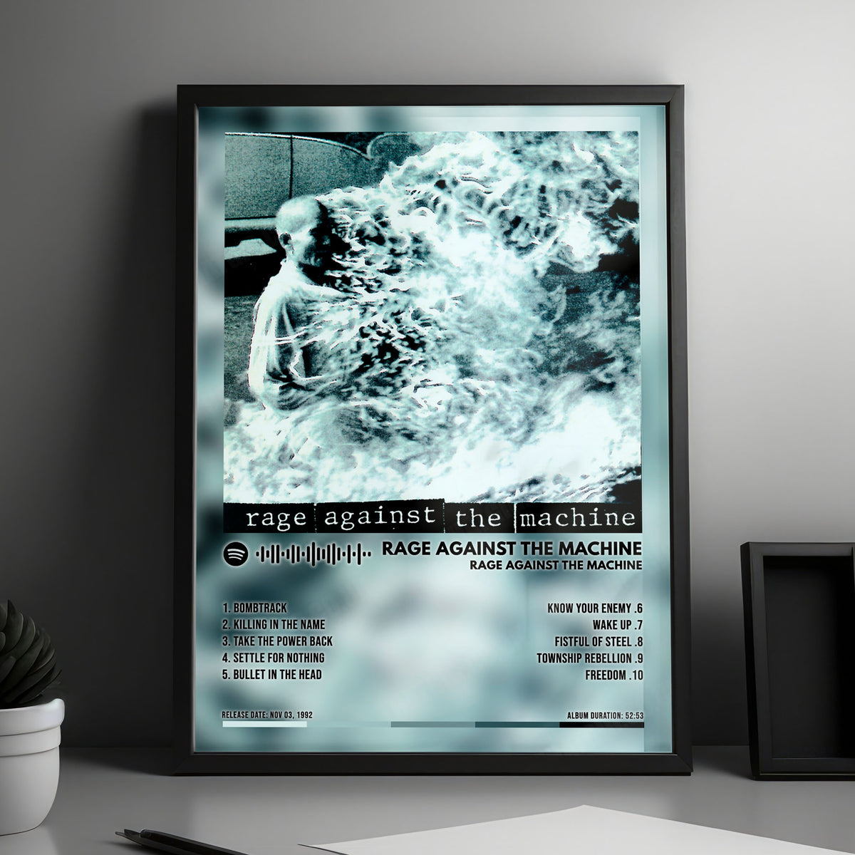 Rage Against the Machine "Rage Against the Machine" Album Cover Poster - with Complete Tracklist