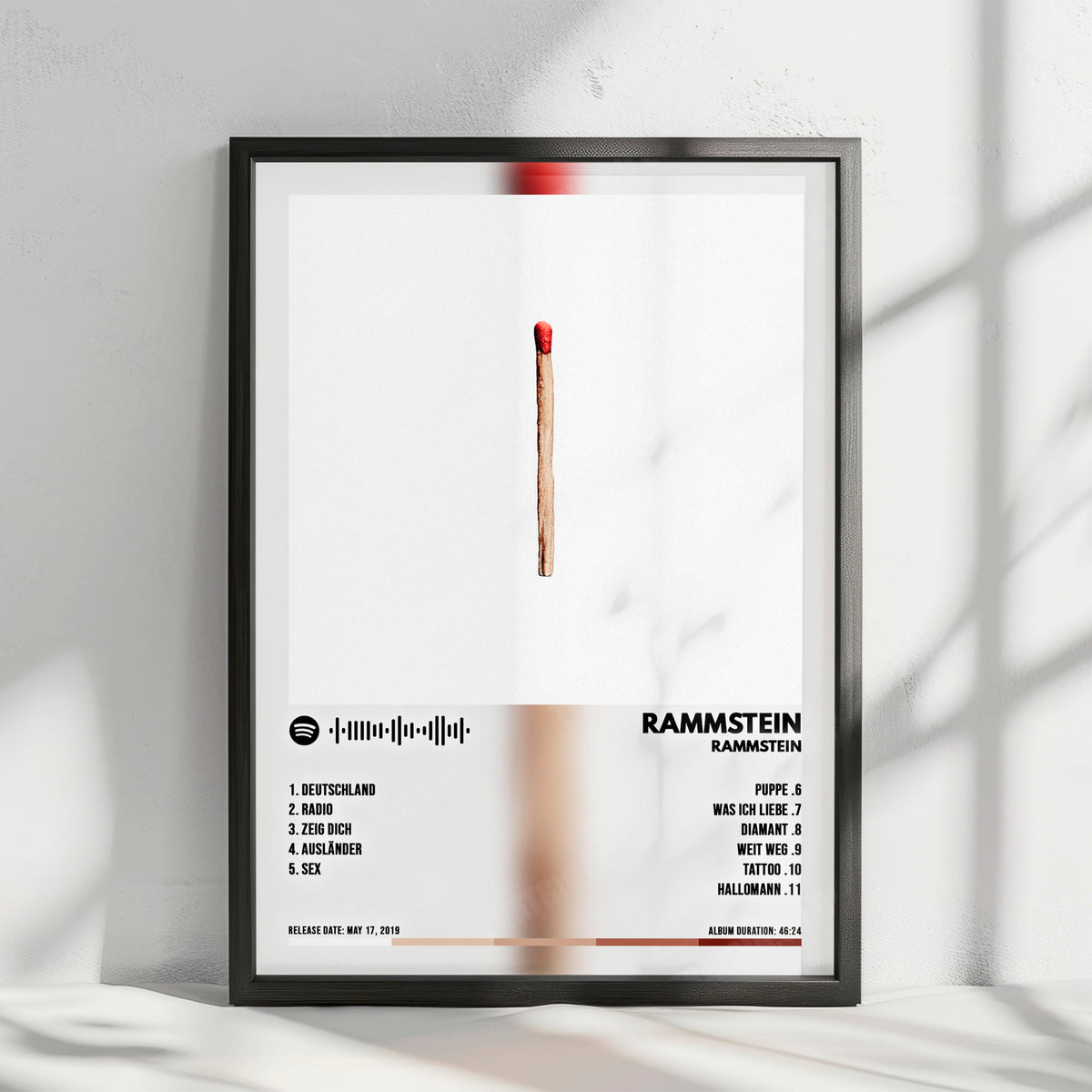 Rammstein "Rammstein" Album Cover Poster - with Complete Tracklist