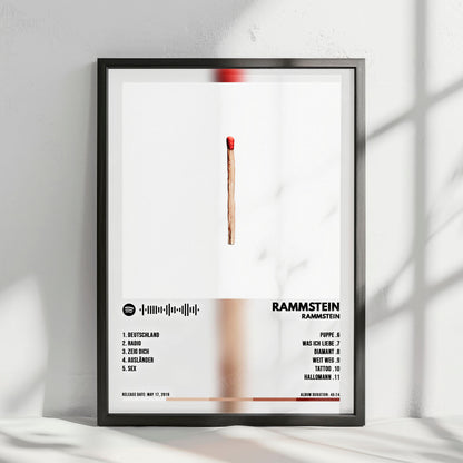 Rammstein "Rammstein" Album Cover Poster - with Complete Tracklist