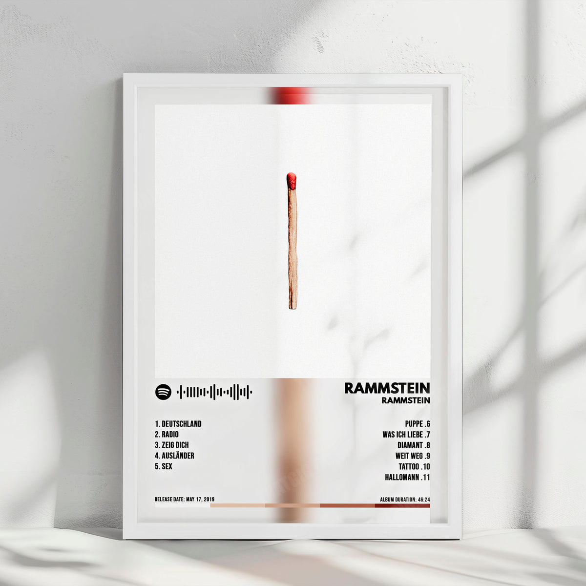 Rammstein "Rammstein" Album Cover Poster - with Complete Tracklist
