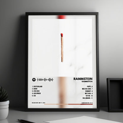 Rammstein "Rammstein" Album Cover Poster - with Complete Tracklist