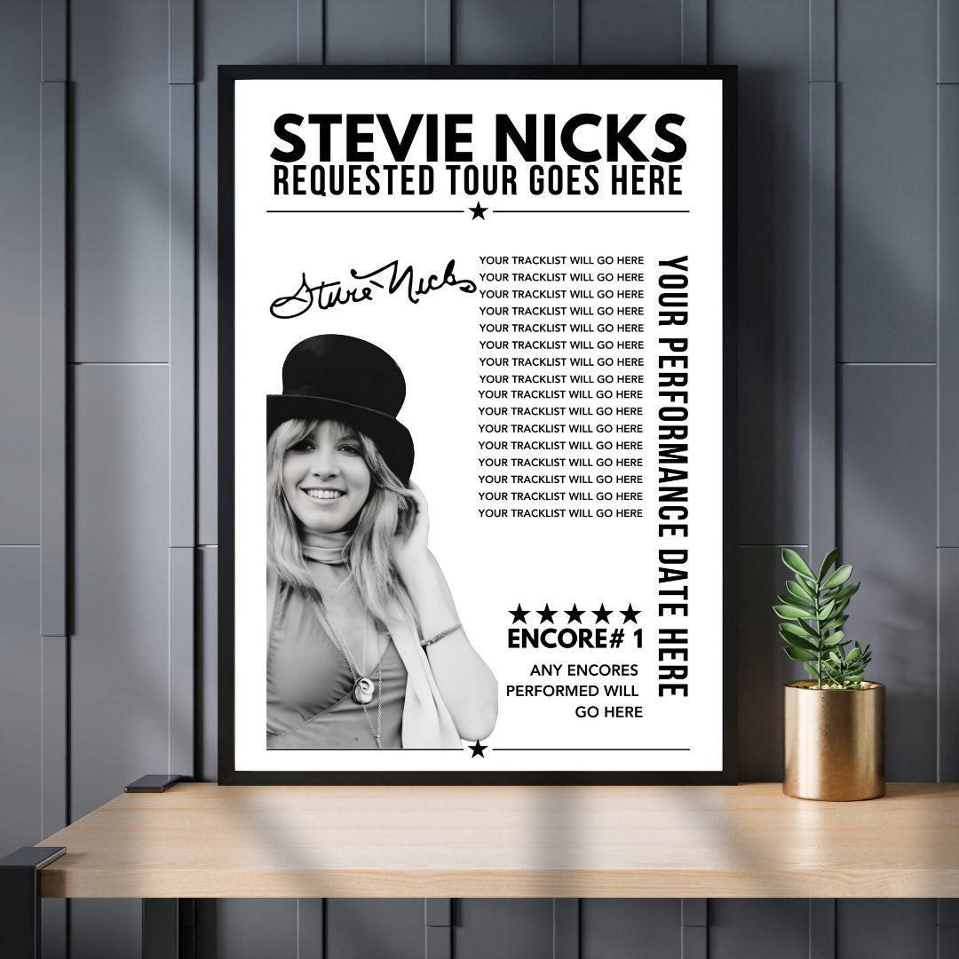 Custom Stevie Nicks Setlist Poster | Custom Design Any Date & Venue ...