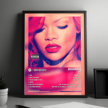 Rihanna "Loud" Album Cover Poster - with Complete Tracklist