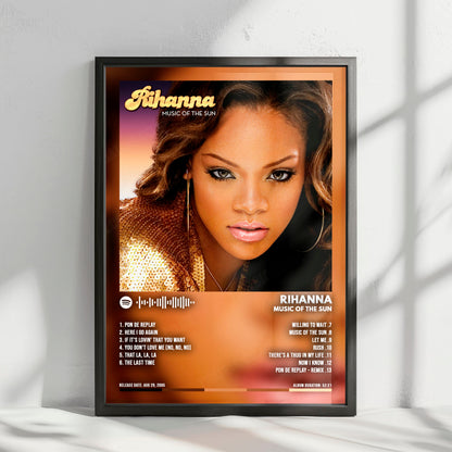 Rihanna "Music Of The Sun" Album Cover Poster - with Complete Tracklist