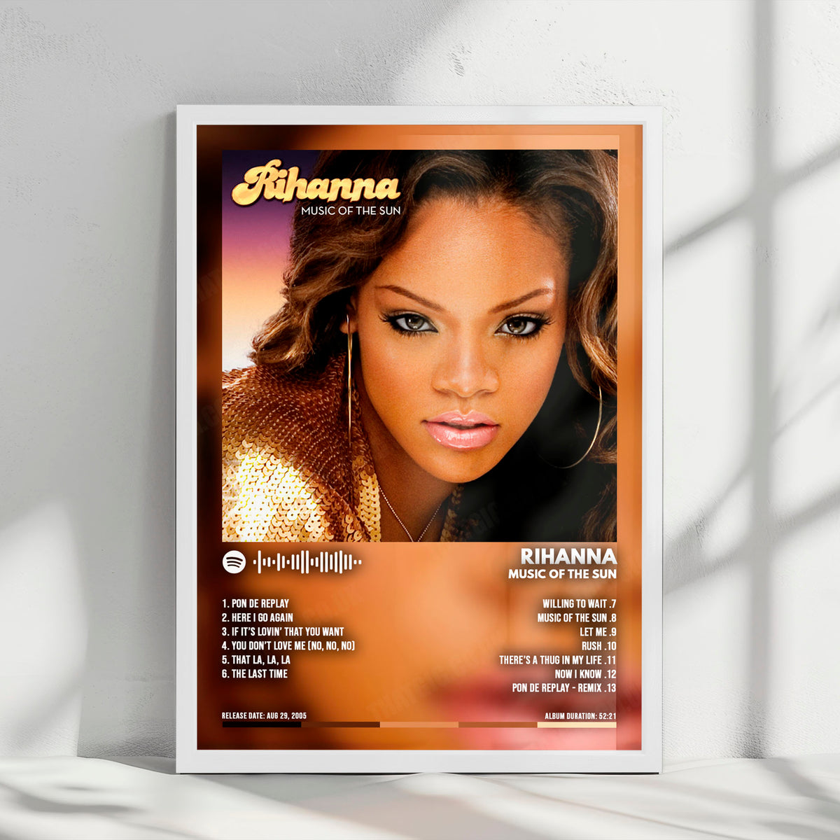 Rihanna "Music Of The Sun" Album Cover Poster - with Complete Tracklist