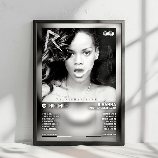 Rihanna "Talk That Talk (Deluxe)" Album Cover Poster - with Complete Tracklist
