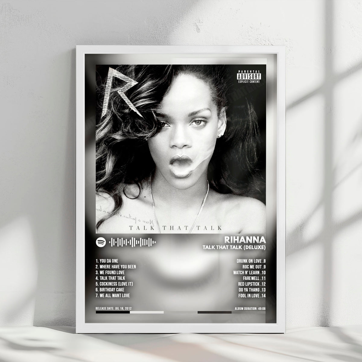 Rihanna "Talk That Talk (Deluxe)" Album Cover Poster - with Complete Tracklist