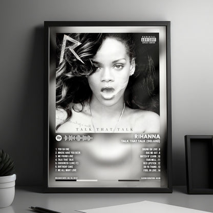 Rihanna "Talk That Talk (Deluxe)" Album Cover Poster - with Complete Tracklist