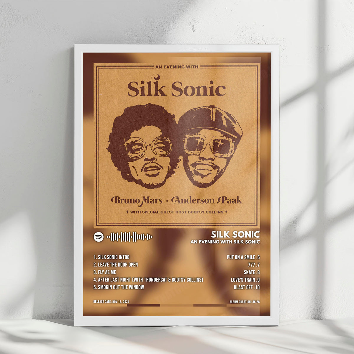 Silk Sonic "An Evening With Silk Sonic" Album Cover Poster - with Complete Tracklist