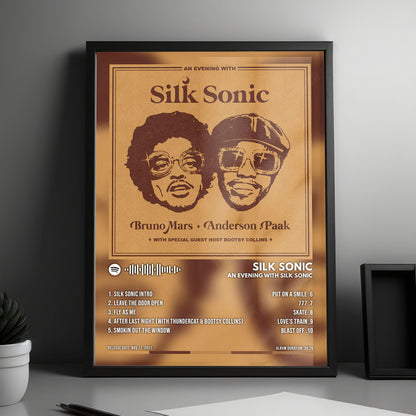 Silk Sonic "An Evening With Silk Sonic" Album Cover Poster - with Complete Tracklist