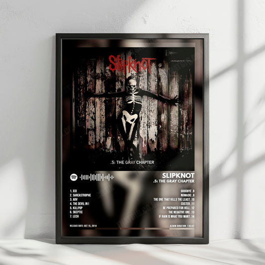 Slipknot ".5: The Gray Chapter " Album Cover Poster - with Complete Tracklist