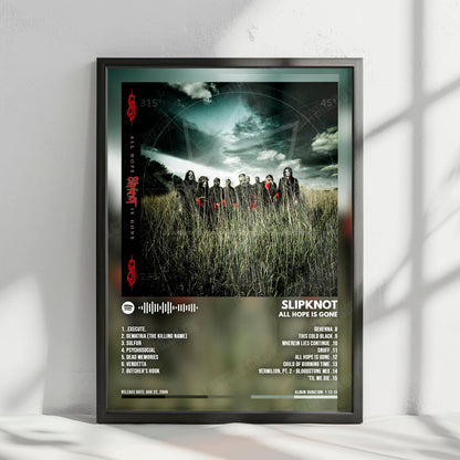 Slipknot "All Hope Is Gone " Album Cover Poster - with Complete Tracklist