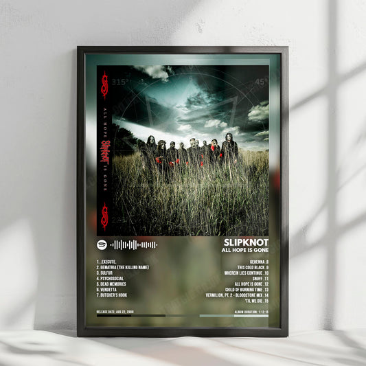 Slipknot "All Hope Is Gone " Album Cover Poster - with Complete Tracklist
