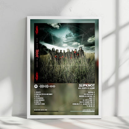 Slipknot "All Hope Is Gone " Album Cover Poster - with Complete Tracklist