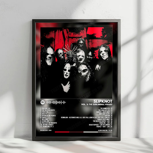 Slipknot "Vol. 3: (The Subliminal Verses) " Album Cover Poster - with Complete Tracklist