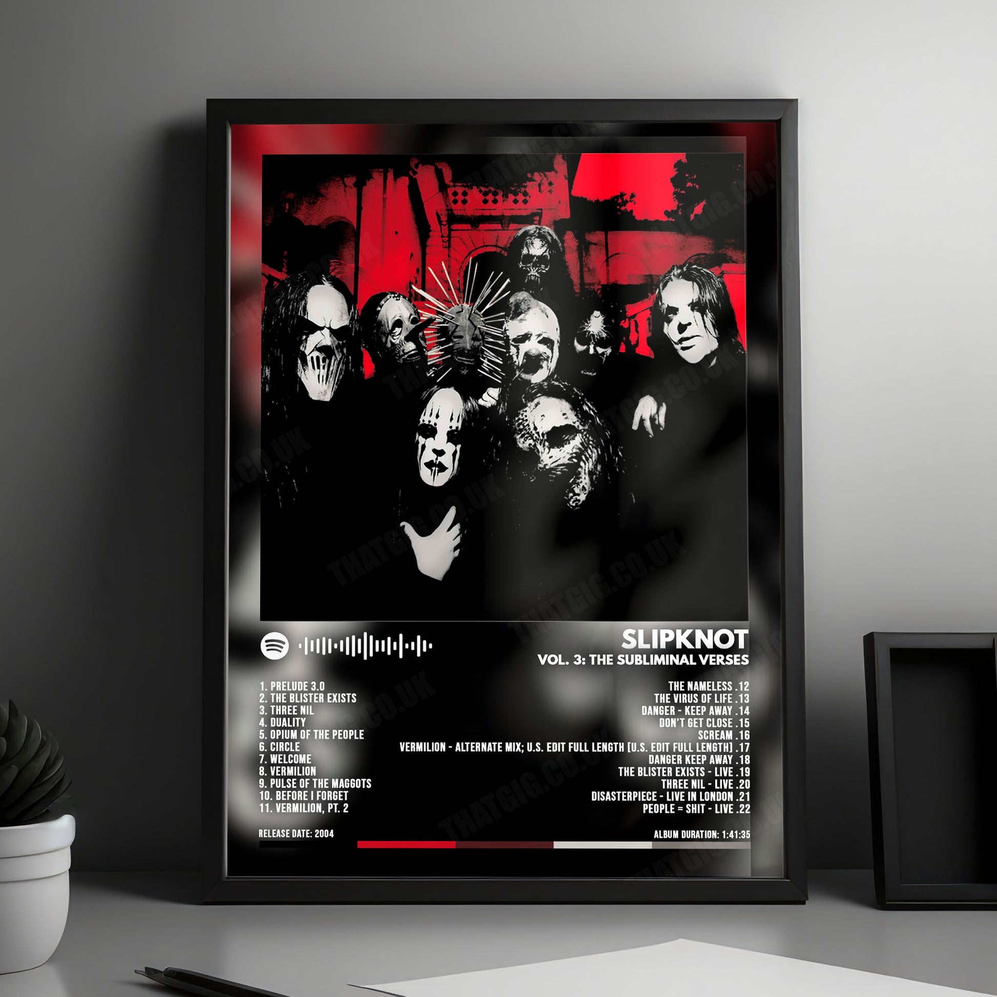 Slipknot "Vol. 3: (The Subliminal Verses) " Album Cover Poster - with Complete Tracklist