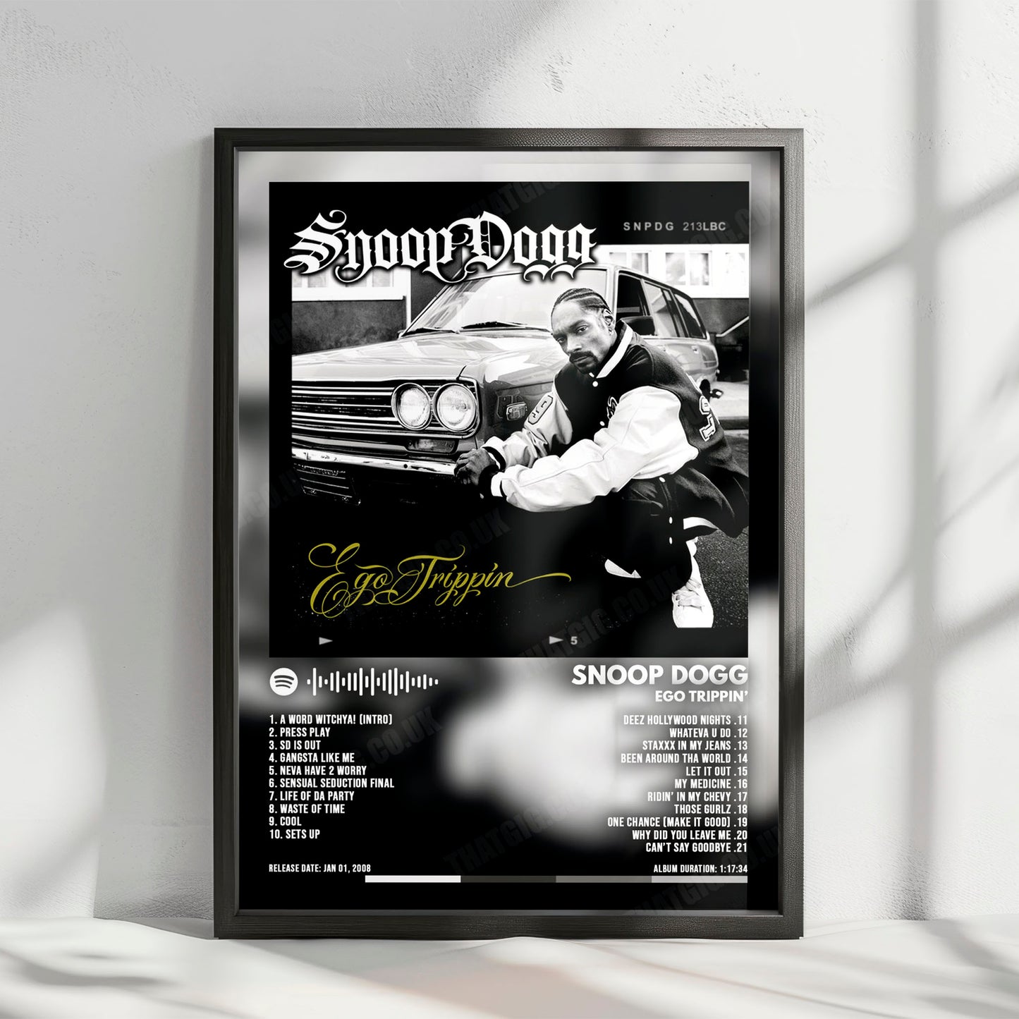 Snoop Dogg "Ego Trippin'" Album Cover Poster - with Complete Tracklist