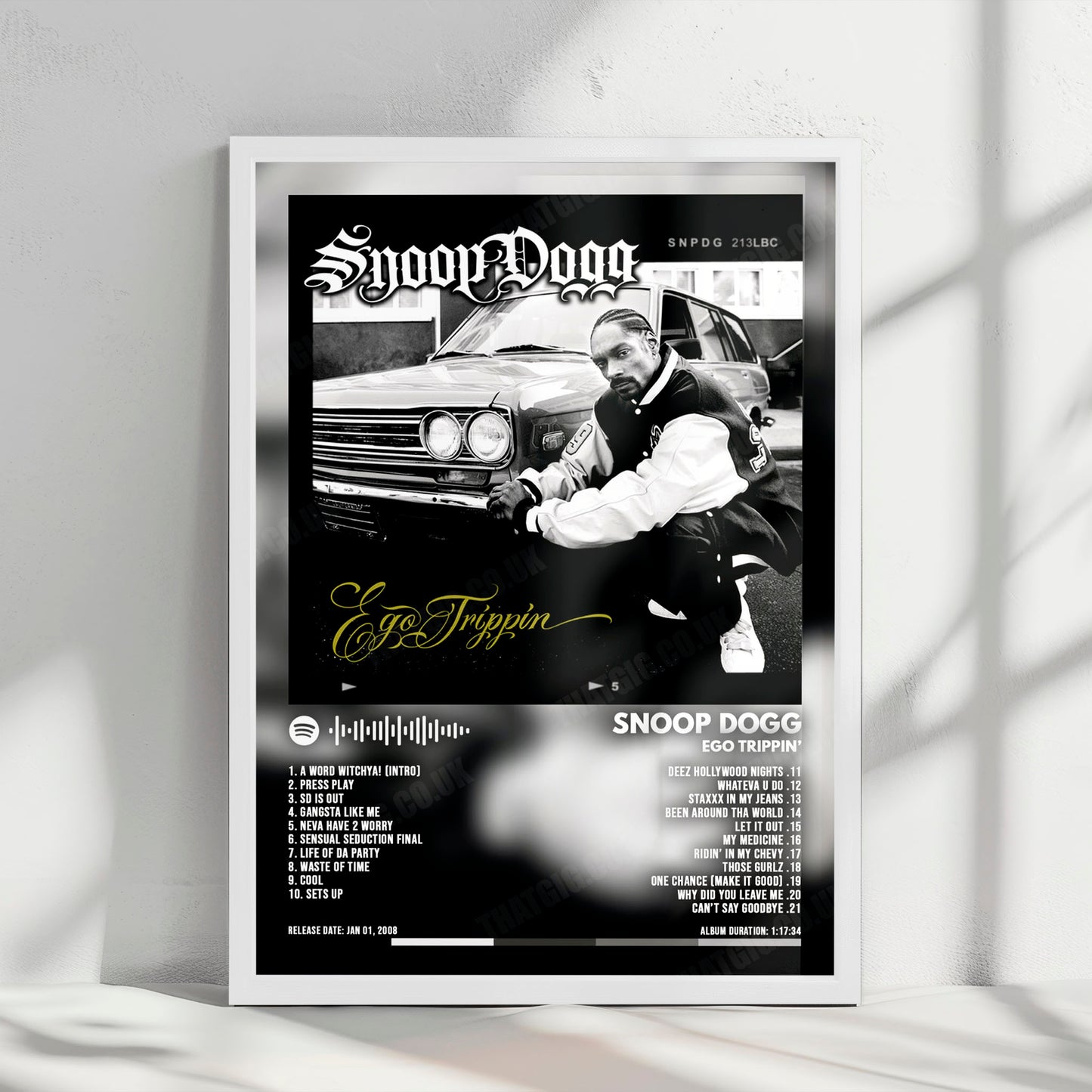 Snoop Dogg "Ego Trippin'" Album Cover Poster - with Complete Tracklist