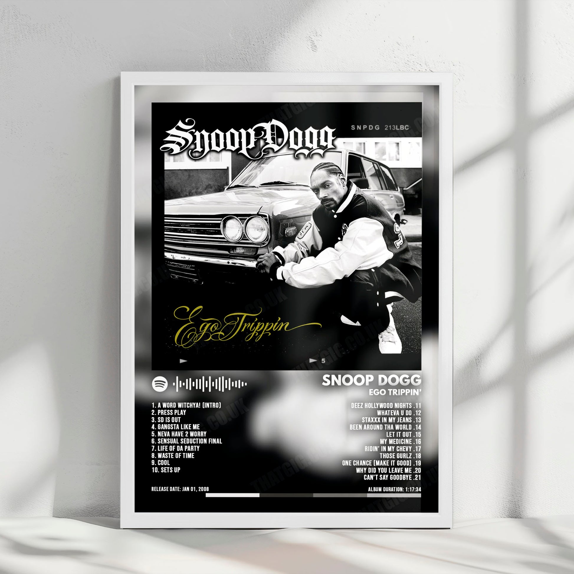 Snoop Dogg "Ego Trippin'" Album Cover Poster - with Complete Tracklist