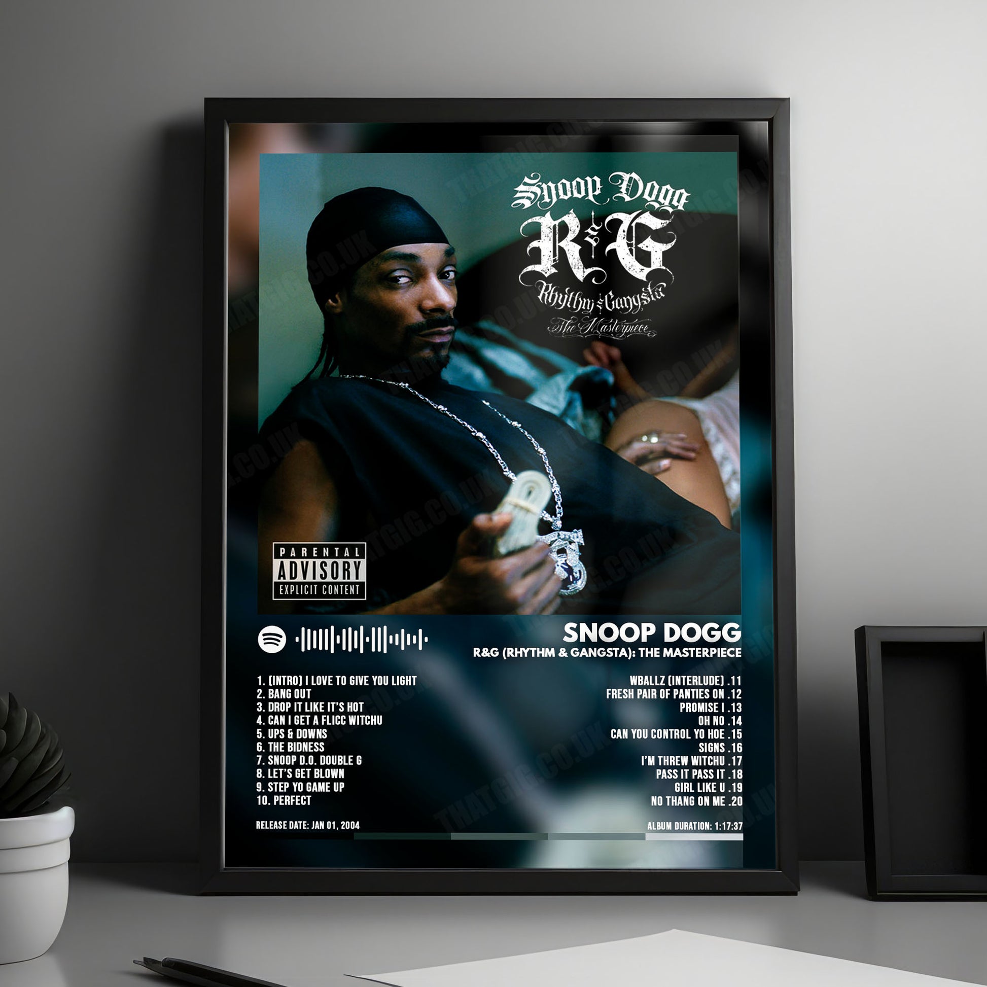 Snoop Dogg "R&G (Rhythm & Gangsta): The Masterpiece" Album Cover Poster - with Complete Tracklist