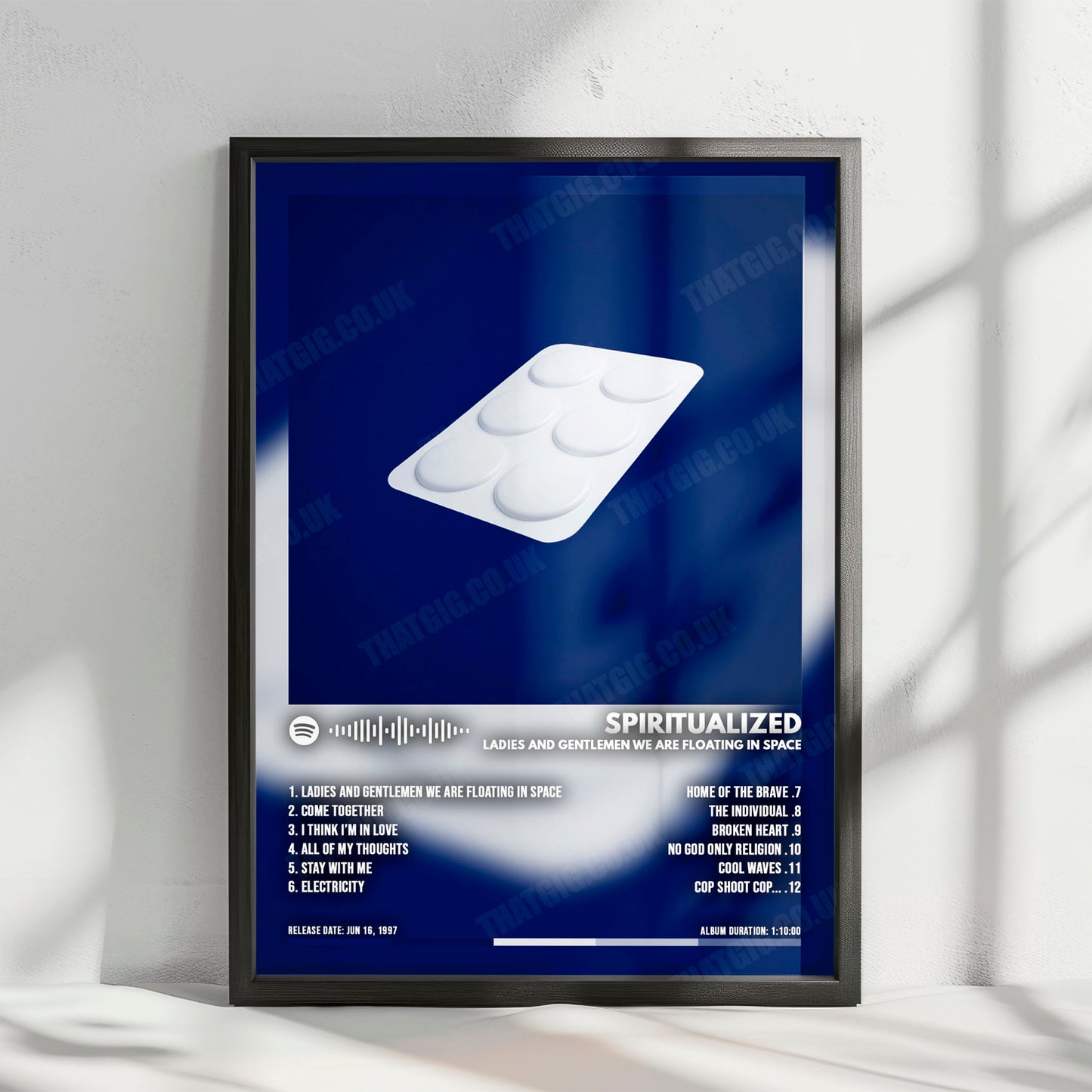 Spiritualized "Ladies And Gentlemen We Are Floating In Space" Album Cover Poster - with Complete Tracklist