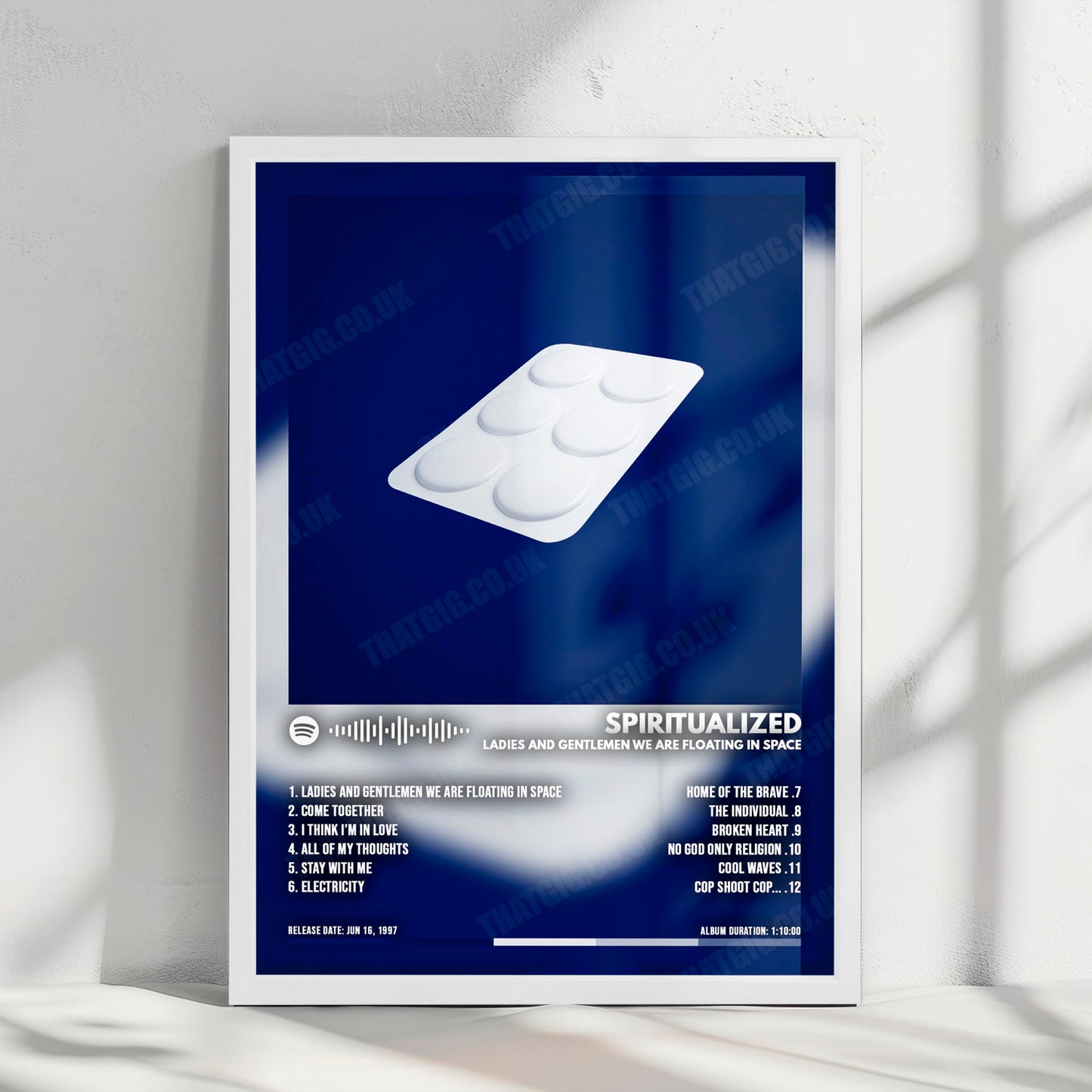 Spiritualized "Ladies And Gentlemen We Are Floating In Space" Album Cover Poster - with Complete Tracklist
