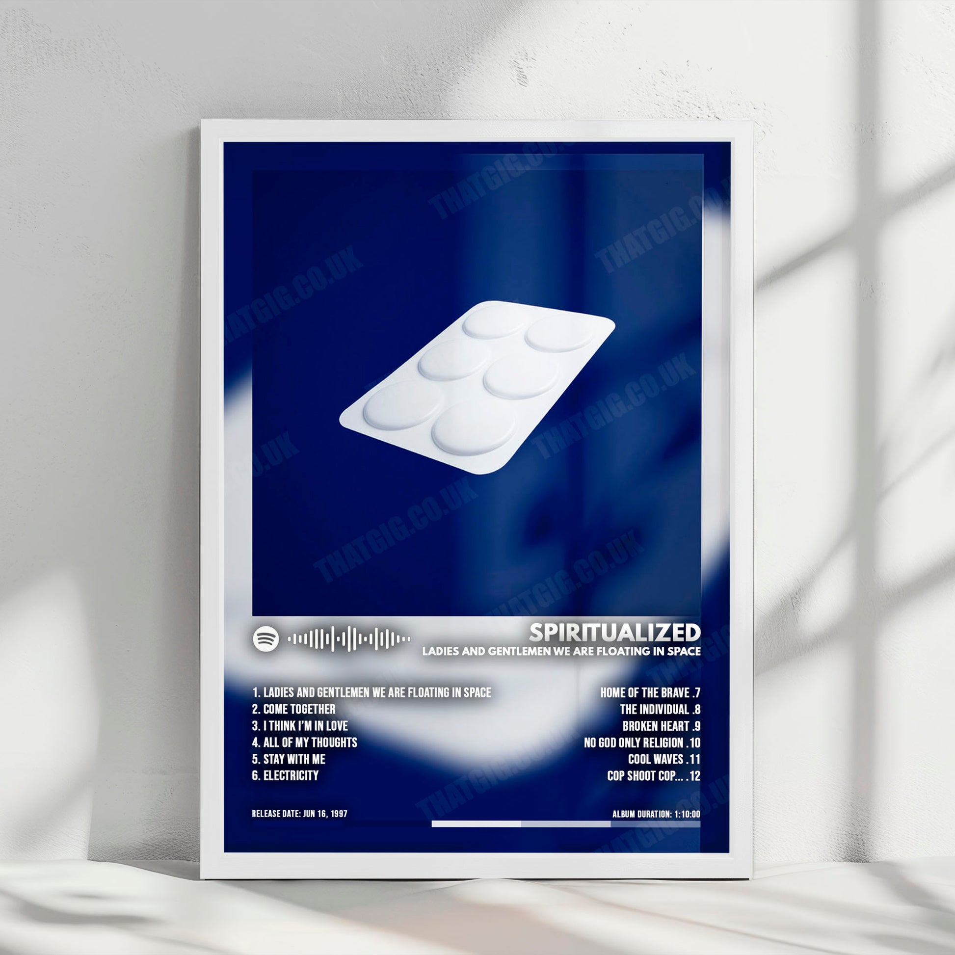 Spiritualized "Ladies And Gentlemen We Are Floating In Space" Album Cover Poster - with Complete Tracklist