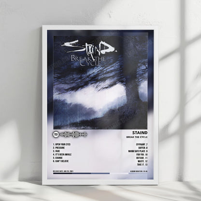 Staind "Break the Cycle" Album Cover Poster - with Complete Tracklist