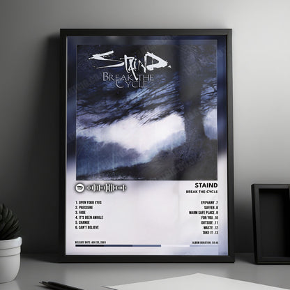 Staind "Break the Cycle" Album Cover Poster - with Complete Tracklist