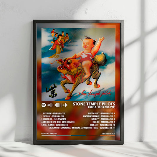 Stone Temple Pilots "Purple" Album Cover Poster - with Complete Tracklist