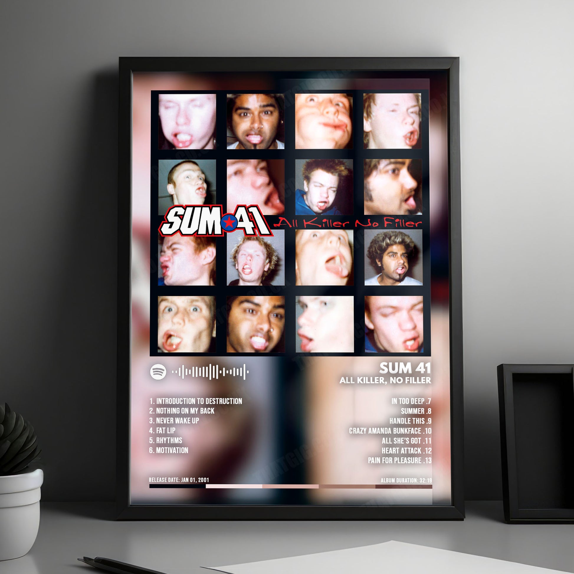 Sum 41 "All Killer No Filler " Album Cover Poster - with Complete Tracklist