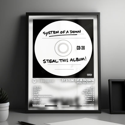 System of a Down "Steal This Album! " Album Cover Poster - with Complete Tracklist