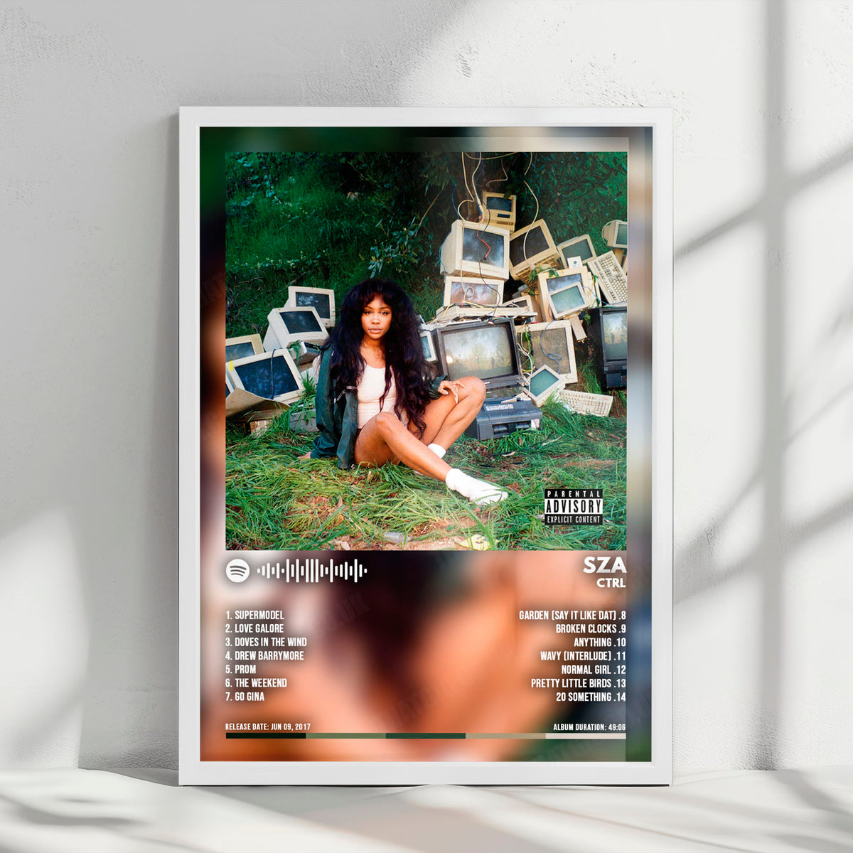 Sza "Ctrl" Album Cover Poster - with Complete Tracklist