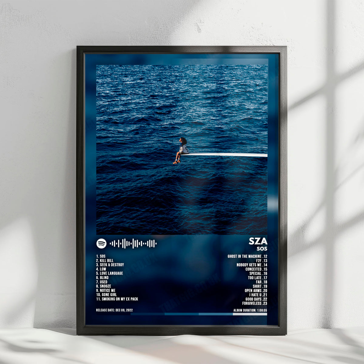 Sza "SOS" Album Cover Poster - with Complete Tracklist
