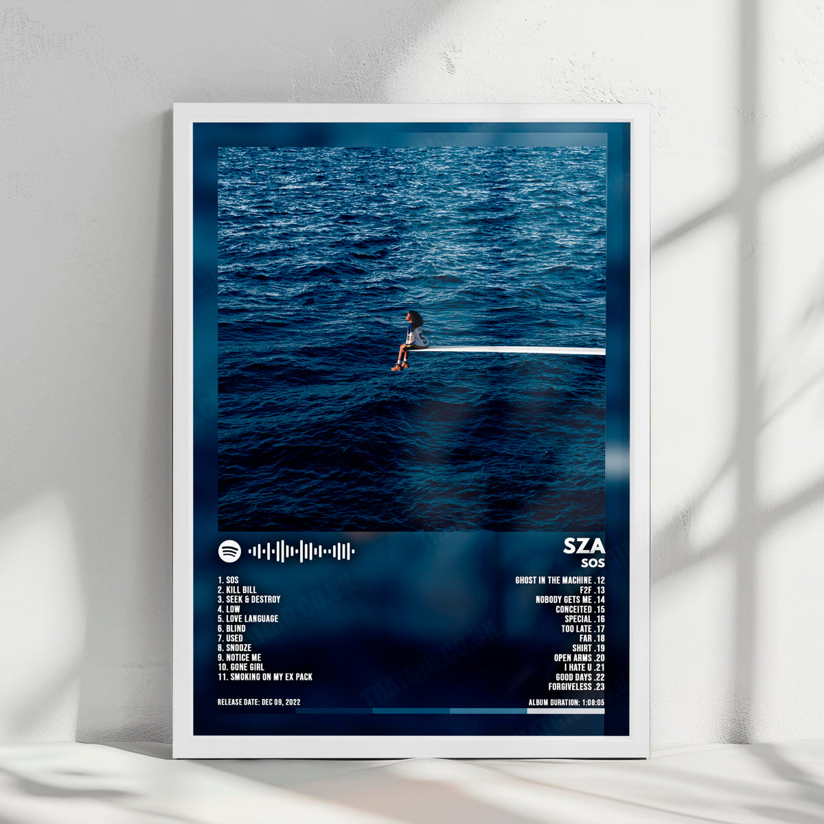 Sza "SOS" Album Cover Poster - with Complete Tracklist