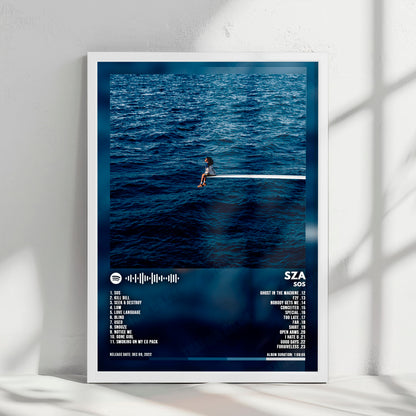 Sza "SOS" Album Cover Poster - with Complete Tracklist