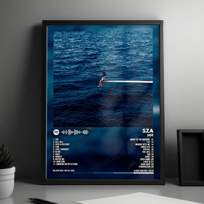 Sza "SOS" Album Cover Poster - with Complete Tracklist