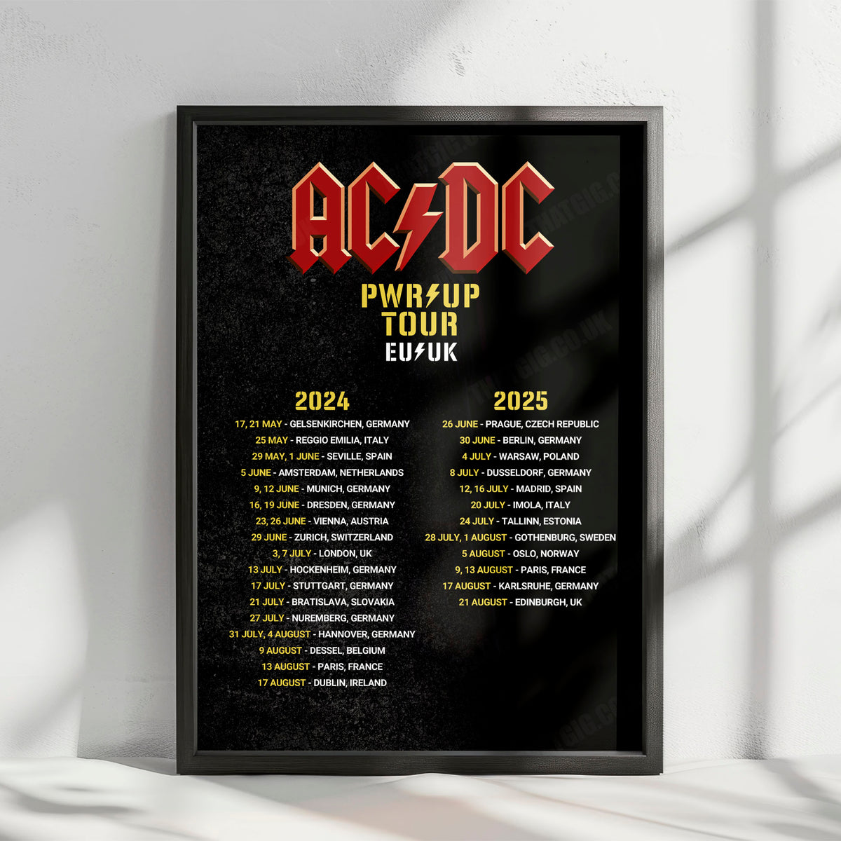 AC/DC Power Up Tour Poster - UK & Europe - 2024-2025