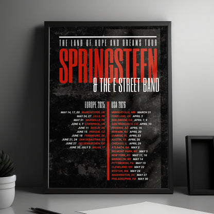 Bruce Springsteen & The E Street Band The Land of Hope and Dreams Tour Poster - 2025-2026