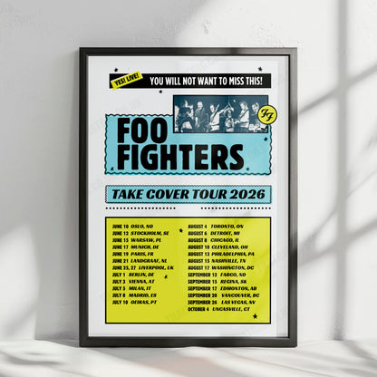 Foo Fighters Take Cover Tour Poster - 2026