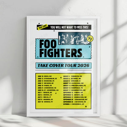 Foo Fighters Take Cover Tour Poster - 2026